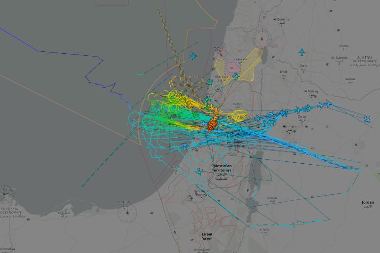 تحركات طائرات التزود بالوقود في المنطقة خلال الحرب على إيران @فلايت رادار" و "ADS-B Exchange