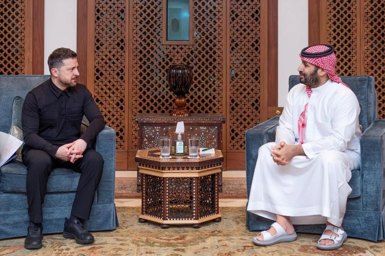 لقاء زيلينسكي بولي العهد السعودي خلال زيارته الأخيرة إلى جدة @وكالة الانباء السعودية