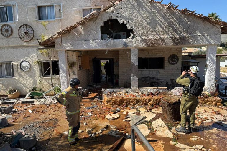 آثار القصف الإيراني على تل أبيب - إصبع الجليل @من حساب تيليجرام - @Gazaoctober1