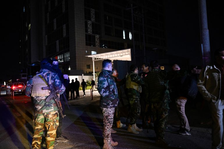 Security inspect outside the Erbil Arjaan by Rotana hotel, in Erbil, the capital of Iraq's autonomous Kurdistan region on March 6, 2026.