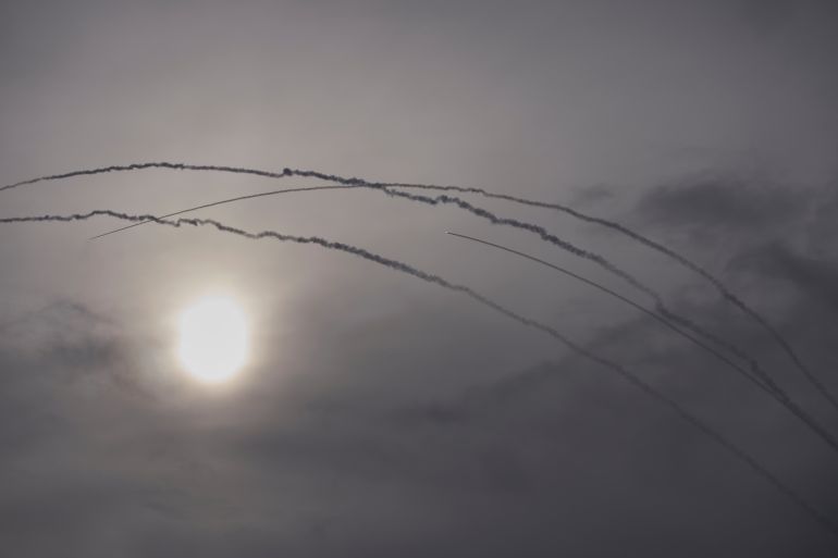 Israeli Iron Dome air defense system fires to intercept missiles from Iran over Tel Aviv, Israel, Thursday, March 26, 2026. (AP Photo/Ohad Zwigenberg) ADDITION: Adding that the missiles came from Iran.