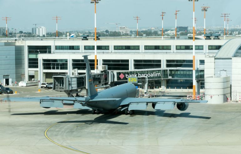 d9a8d9a7d9a8d9a7d9a8d9a6d9a41-1774432775 TEL AVIV, ISRAEL - MARCH 22: A view of US military refueling aircraft at Ben Gurion Airport as the US-Israel attacks on Iran continue and retaliatory actions from Iran against Israel, primarily are ongoing in the capital Tel Aviv, Israel, on March 22, 2026. (Photo by Nir Keidar/Anadolu via Getty Images)