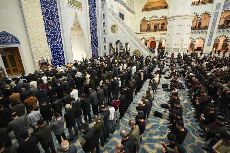 ISTANBUL, TURKIYE - FEBRUARY 18: Muslims gather to perform the first tarawih prayer of the holy month of Ramadan at the Grand Camlica Mosque in Istanbul, Turkiye on February 18, 2026. (Photo by Agit Erdi Ulukaya/Anadolu via Getty Images)
