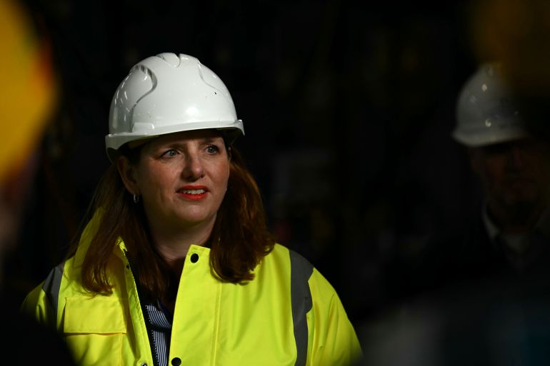 BIRKENHEAD, ENGLAND - MARCH 6: Labour's MP for Birkenhead Alison McGovern visits British shipbuilding company, Cammel Laird on March 6, 2025 in Birkenhead, England. The Prime Minister's visit comes after he announced last week a commitment to increase defence spending to 2.5% of GDP by April 2027 and an ambition to spend 3% of GDP on defence in the next parliament. (Photo by Paul Ellis - WPA Pool/Getty Images)