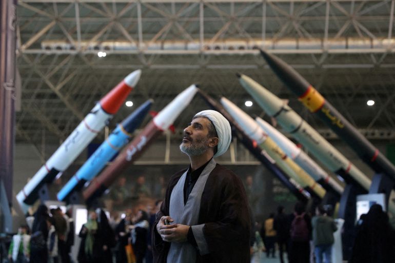 FILE PHOTO: An Iranian cleric visits the Islamic Revolutionary Guard Corps (IRGC) Aerospace Force Museum in Tehran, Iran, November 12, 2025. Majid Asgaripour/WANA (West Asia News Agency) via REUTERS ATTENTION EDITORS - THIS PICTURE WAS PROVIDED BY A THIRD PARTY/File Photo