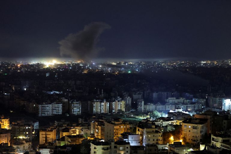 Smoke rises from Beirut's southern suburbs following an Israeli strike, after an escalation between Hezbollah and Israel, amid the U.S.-Israeli conflict with Iran, Lebanon, March 24, 2026. REUTERS/Amr Abdallah Dalsh