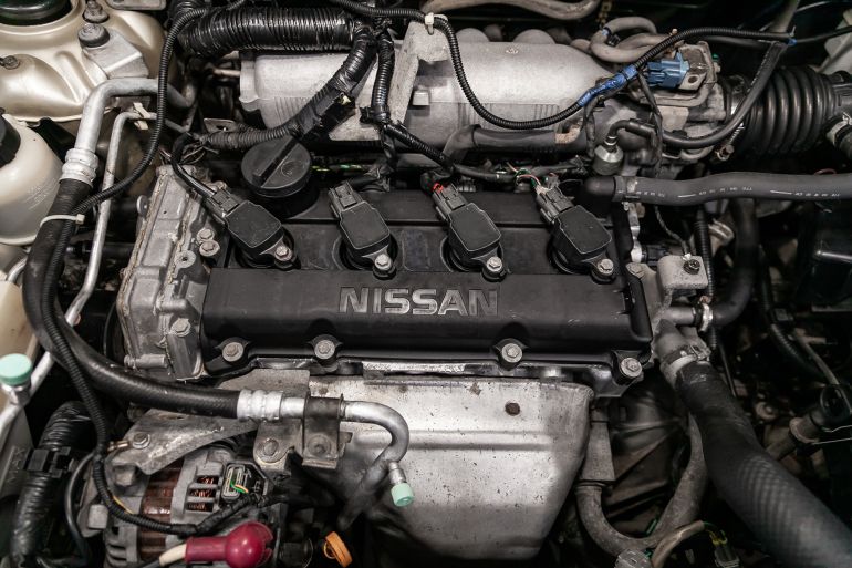 Novosibirsk, Russia – August 30, 2019: Nissan X-trail, Close up detail of car engine, front view. Internal combustion engine, car parts, deteyling ; Shutterstock ID 1514427884; purchase_order: aj; job: ; client: ; other:
