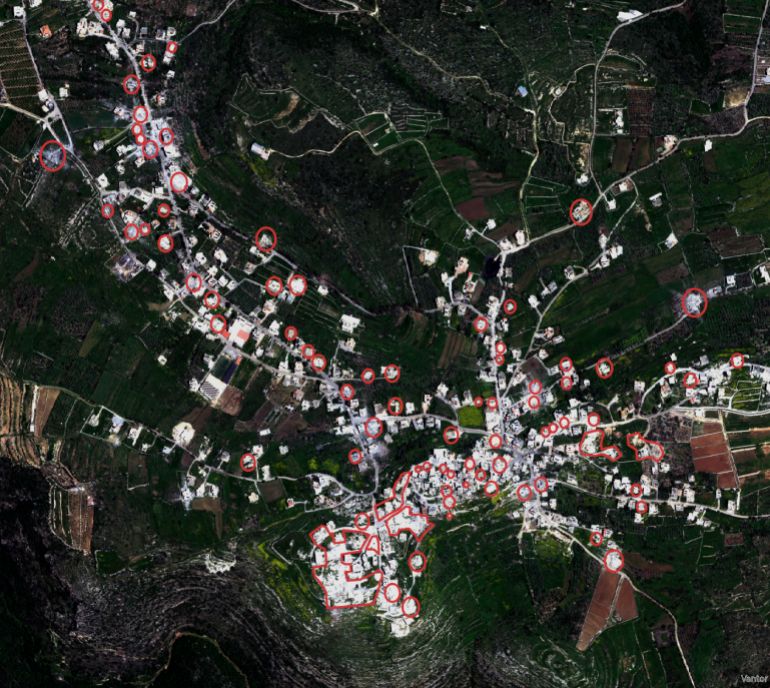 صور أقمار صناعية توثق آثار دمار في مجدل زون جنوب لبنان (بلانيت لابس + إيرباص)