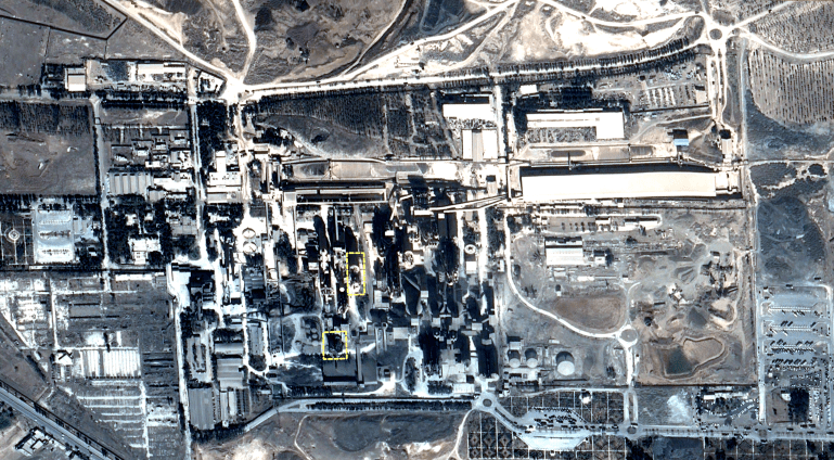 صورة قمر صناعي تكشف حجم الضرر داخل مصنع الأسمنت بطهران (ايرباص)