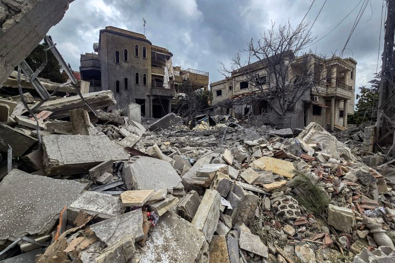 afp_69d5c5b6c7e4-1775617462 The rubble of a destroyed building is pictured following overnight Israeli bombardment on the village of Maarake in southern Lebanon on April 7, 2026.