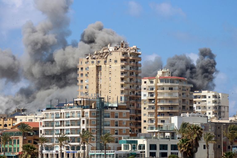 Smoke rises from the site of an Israeli strike that targeted an area in the Lebanese coastal city of Tyre on April 8, 2026.