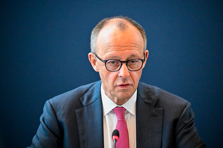 afp_69dd532f9f95-1776112431 German Chancellor and leader of Germany's Christian Democratic Union (CDU) Friedrich Merz attends the CDU's leadership meeting at the party's headquarters in Berlin, on April 13, 2026. (Photo by Tobias SCHWARZ / AFP)