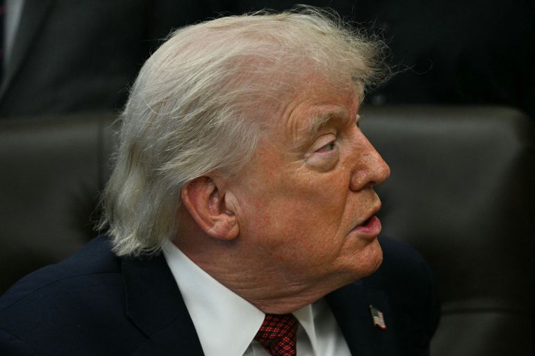 US President Donald Trump speaks after signing an executive order in the Oval Office of the White House in Washington, DC on April 18, 2026.