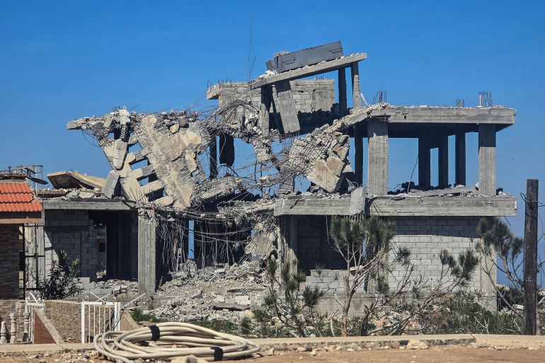 afp_69e9a969005b-1776920937 The remains of a home under construction is destroyed by the Israeli army in the southern Lebanese village of Beit Lif, in the Bint Jbeil district on April 22, 2026.