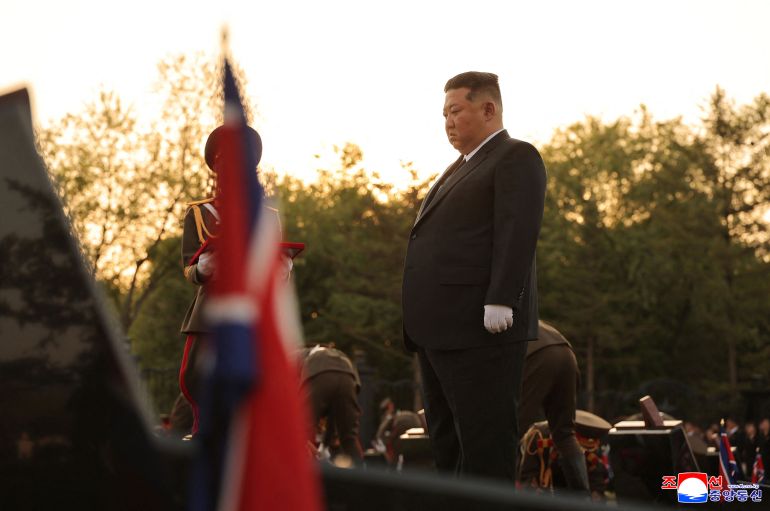 afp_69ef17fda8fb-1777276925 TOPSHOT - This picture taken on April 26, 2026 and released by North Korea's official Korean Central News Agency (KCNA) via KNS on April 27, 2026 shows North Korean leader Kim Jong Un attending a ceremony to honour North Korean troops killed while fighting alongside Russia in the war against Ukraine at the Memorial Museum of Combat Feats at the Overseas Military Operations in Pyongyang.
