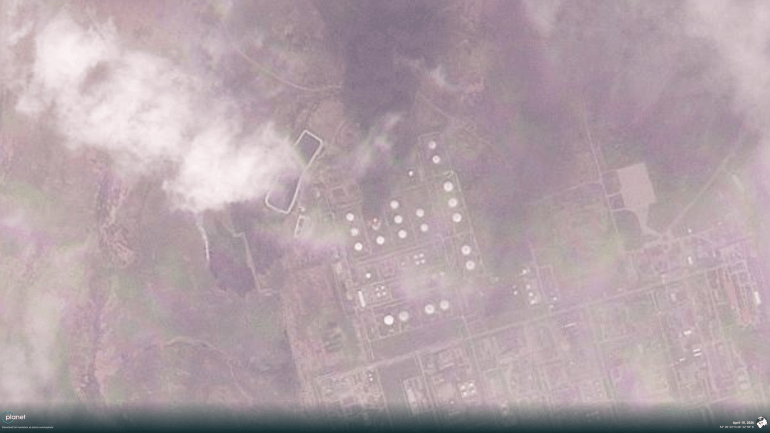 صور أقمار صناعية ترصد آثار الحرائق في محطة ضخ النفط في كريمسكايا (بلانبت لابس)