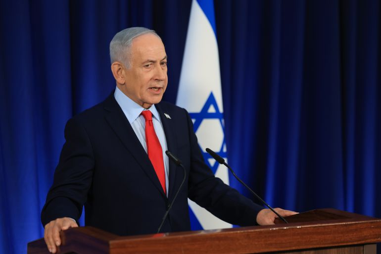 Israeli Prime Minister Benjamin Netanyahu speaks during a press conference in Jerusalem, Thursday, March 19, 2026. (Ronen Zvulun, Pool Photo via AP)