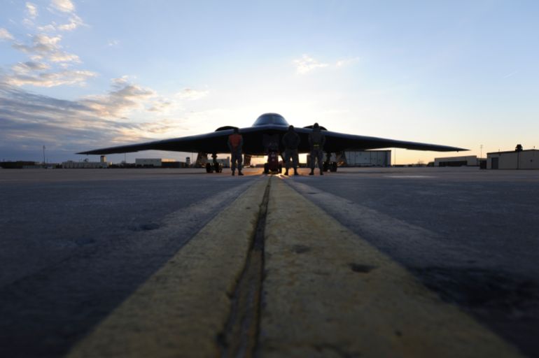 b-2-spirit4-1732350689 U.S. Airmen stand ready to perform maintenance on a B-2 Spirit aircraft that has just landed after a training mission in which it became the first B-2 to reach 7,000 flight hours at Whiteman Air Force Base, Missouri in this April 1, 2013 photo released on April 10, 2013. REUTERS/Nick Wilson/U.S. Air Force/Handout (UNITED STATES - Tags: TRANSPORT MILITARY SCIENCE TECHNOLOGY) FOR EDITORIAL USE ONLY. NOT FOR SALE FOR MARKETING OR ADVERTISING CAMPAIGNS. THIS IMAGE HAS BEEN SUPPLIED BY A THIRD PARTY. IT IS DISTRIBUTED, EXACTLY AS RECEIVED BY REUTERS, AS A SERVICE TO CLIENTS