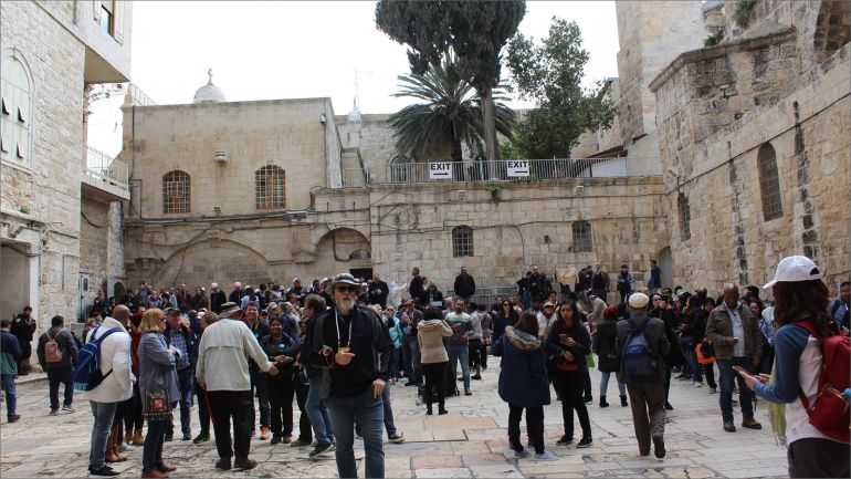 القدس.فلسطين.كنيسة القيامة مغلقة حتى إشعار آخر.هبة أصلان.الجزيرة نت