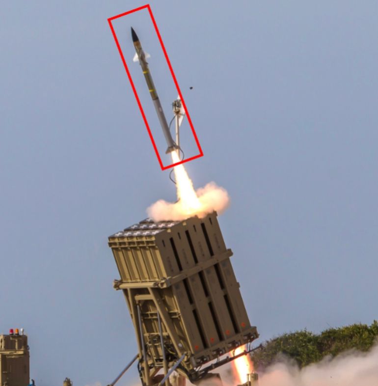 d8aad8a7d985d98ad8b1-1775626084 صاروخ تامير اعتراضي من القبة الحديدة الإسرائيلية (الصحافة الإسرائيلية)