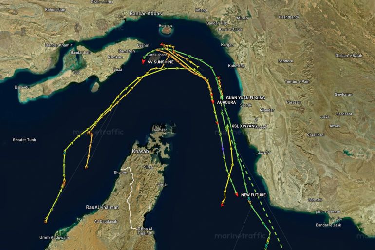 **داخلية** عبور سفن إيرانية مضيق هرمز @مارين ترافيك