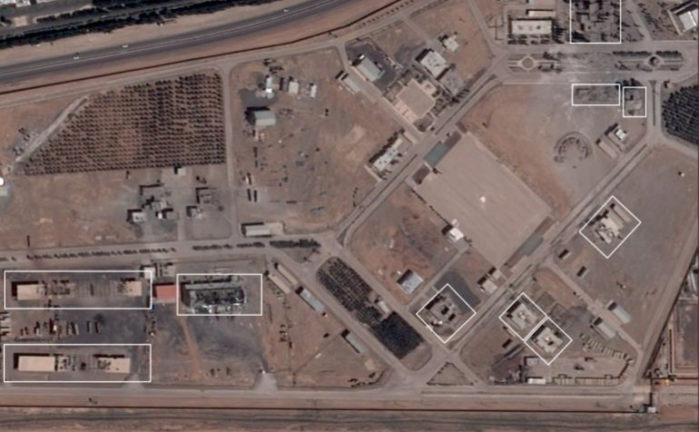 صور أقمار صناعية ترصد أضرارا في مقر قيادة الشرطة بمحافظة أصفهان ( إيرباص)