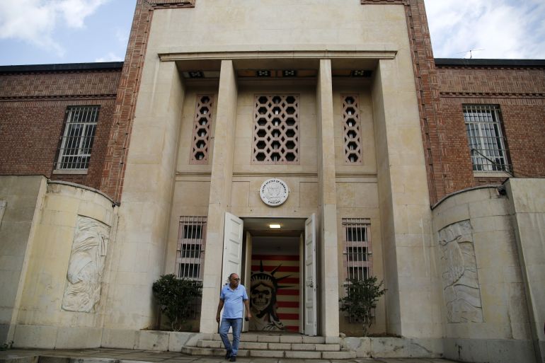 TEHRAN, IRAN - NOVEMBER 4: A view of the former embassy of the United States in seen in Tehran, Iran on November 4, 2024. Following the Iranian revolution led by Ayatollah Khomeini, on Nov.4, 1979, a large number of Iranian students stormed the US Embassy building and took at least 60 hostages, mostly diplomats, and other embassy staff. The detainees were released 444 days after the crisis began. The former US Embassy in Tehran has now turned into a museum, attracting both local and foreign tourists. Working areas of diplomats, archives room, communication and encryption-decryption sections are also in the main building. One of the rooms included a glass box in which diplomats could conduct top-secret conversations, without the fear of being overheard. (Photo by Fatemeh Bahrami/Anadolu via Getty Images)