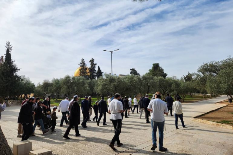 مستوطنون يقتحمون المسجد الأقصى المصدر تيليجرام، مركز معلومات وادي حلوة، القدس