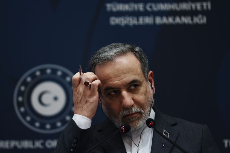 getty_69d75a1e0d-1775720990 ISTANBUL, TURKEY - JANUARY 30: Iranian Foreign Minister Abbas Araghchi gives a statement at the Ritz Hotel as he meets Turkey's Foreign Minister Hakan Fidan, on January 30, 2026 in Istanbul, Turkey. Protests that began in Tehran on December 28 over worsening economic conditions escalated into one of the deadliest anti-government uprisings in the history of the Islamic Republic of Iran. Iranian authorities say at least 3,117 people were killed, while human rights groups estimate the toll could reach 6,000 or more and warn it may rise once internet blackouts are lifted. U.S. President Donald Trump has sent an armada of U.S. warships toward Iran and warned Tehran that time was running out to negotiate a deal on its nuclear program. This week, The European Union agreed to list Iran's paramilitary Revolutionary Guard as a terrorist organization. (Photo by Burak Kara/Getty Images)
