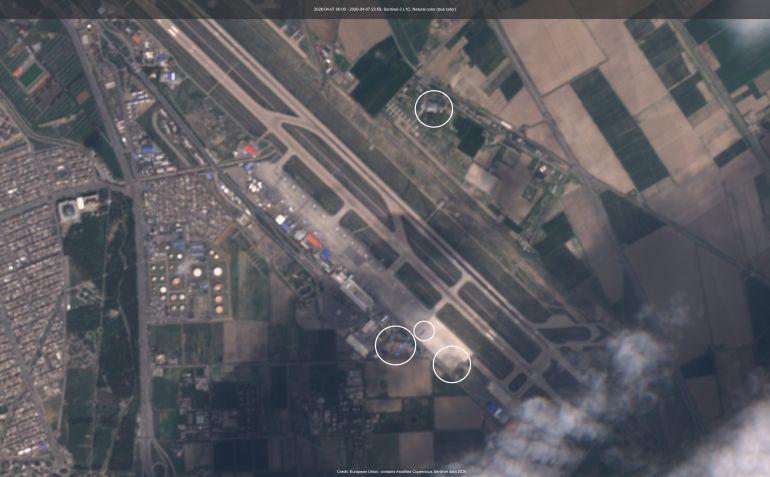 صور أقمار صناعية تتظهر أضرارا في مطار مشهد (بلانيت لابس)