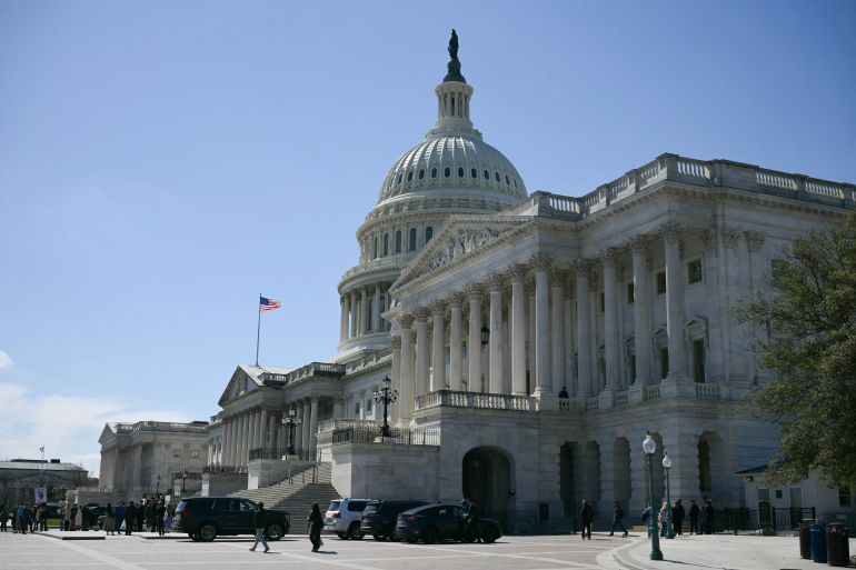 pic-7766-1773970381-2 الكونغرس الأمريكي A view of the US Capitol in Washington, DC, on March 18, 2026. (Photo by Oliver Contreras / AFP)