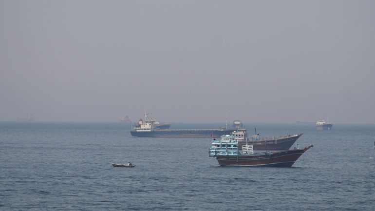 Ships and boats in the Strait of Hormuz off the coast of Musandam, Oman, April 20, 2026. REUTERS