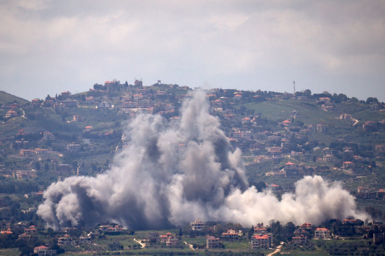 reuters_69f08e58-1777372760-2 Smoke rises following an explosion in southern Lebanon, near the Israel-Lebanon border, as seen from northern Israel, April 28, 2026. REUTERS/Shir Torem