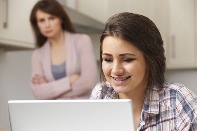 Mother Concerned About Teenage Daughter's Online Activity