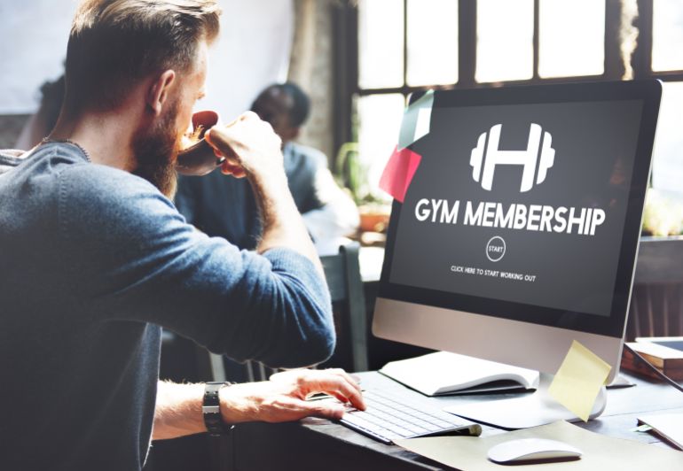 Gym Membership Exercise Weight Icon Concept