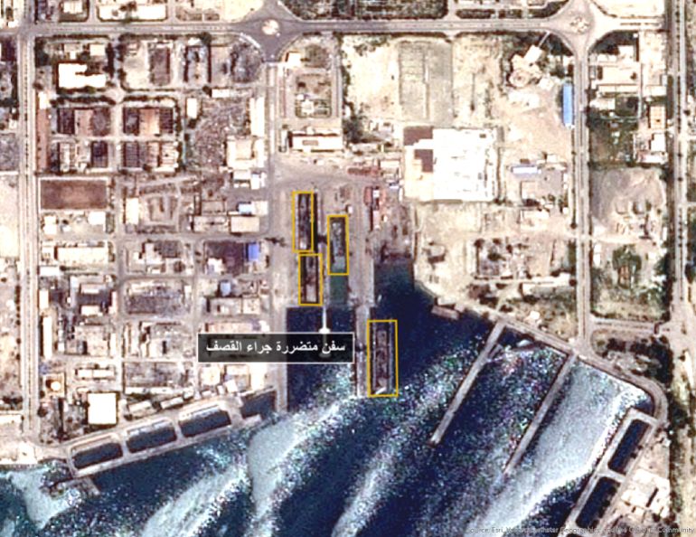 0174n-1-1779249743 صورة أقمار صناعية تظهر تضرر سفن بحرية إيرانية جراء الضربات الأمريكية (فانتور)