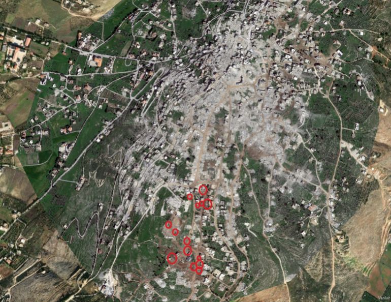 صورة تظهر انتشار الآليات العسكرية الإسرائيلية في الخيام - 14-04-2026 ( آيرباص- الجزيرة)