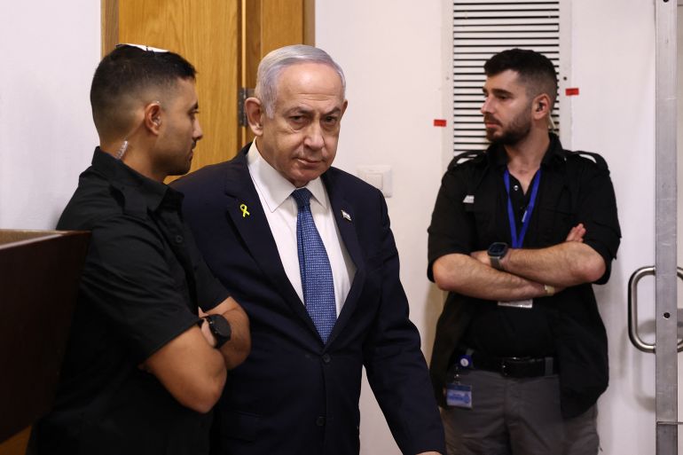 5768uygf-1778519256-1 raeli Prime Minister Benjamin Netanyahu enters the district court in Tel Aviv at the start of his hearing on corruption charges on December 10, 2024.