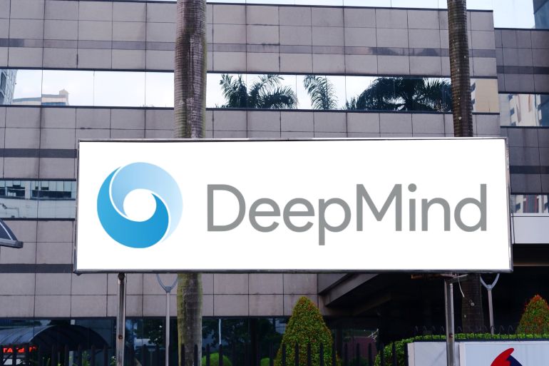 Jakarta - July 26,2024: Google DeepMind, formerly DeepMind Technologies logo signboard, is a British artificial intelligence research laboratory which serves as a subsidiary of Google