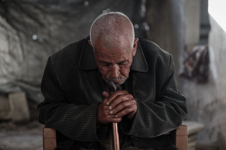 Abdel Mahdi al-Wuheidi says the current war in Gaza has been more catastrophic than the 1948 Nakba [Abdelhakim Abu Riash/Al Jazeera]