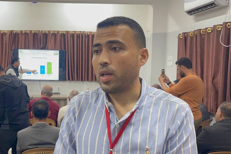 ابراهيم عبد الله منسق جمعية أصدقاء مرضى الثلاسيميا في قطاع غزة