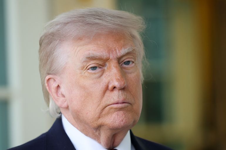 WASHINGTON, DC - APRIL 13: U.S. President Donald Trump speaks to the press during an event outside the Oval Office of the White House on April 13, 2026 in Washington, DC. The president spoke about the No Tax on Tips, Pope Leo XIV and the ongoing negotiations with Iran. Win McNamee/Getty Images/AFP (Photo by WIN MCNAMEE / GETTY IMAGES NORTH AMERICA / Getty Images via AFP)