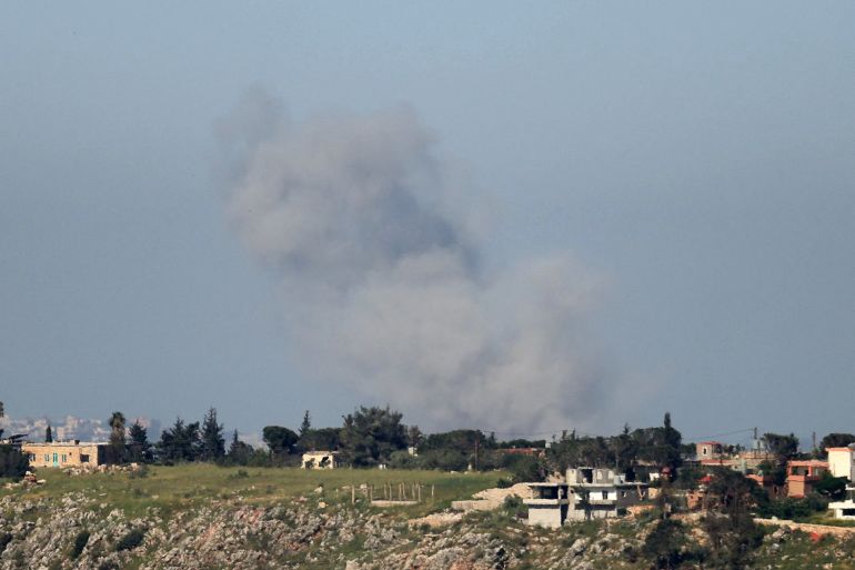 Smoke rises from the site of an Israeli airstrike that targeted the southern Lebanese village of Zawtar on May 2, 2026.
