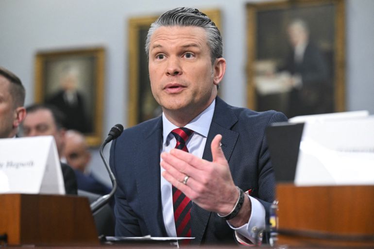 US Secretary of Defense Pete Hegseth testifies during a House Committee on Appropriations, Subcommittee on Defense hearing to examine the 2027 budget for the Department of Defense on Capitol Hill in Washington, DC, on May 12, 2026. (Photo by SAUL LOEB / AFP)