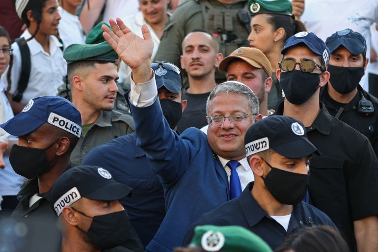 afp_6a06dd9fbf6b-1778834847 Israel's National Security Minister Itamar Ben Gvir (C) takes part in the Jerusalem Day parade at the Damascus Gate in the old city of Jerusalem on May 14, 2026.