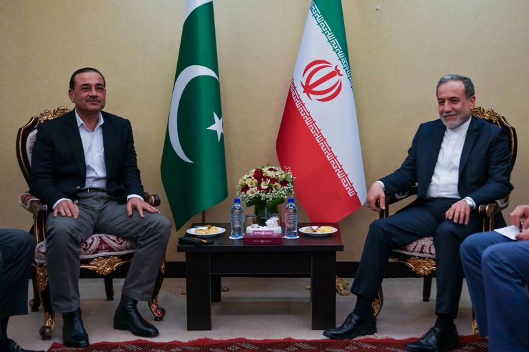 This handout photograph taken and released by the Iranian Foreign Ministry on May 23, 2026 shows Iran's Foreign Minister Abbas Araghchi (R) meeting with Pakistan's Army Chief Syed Asim Munir, in Tehran.