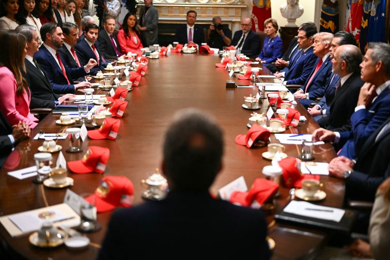 US Vice President JD Vance speaks during a cabinet meeting in the Cabinet Room of the White House in Washington, DC, on May 27, 2026. (Photo by Kent NISHIMURA / AFP)
