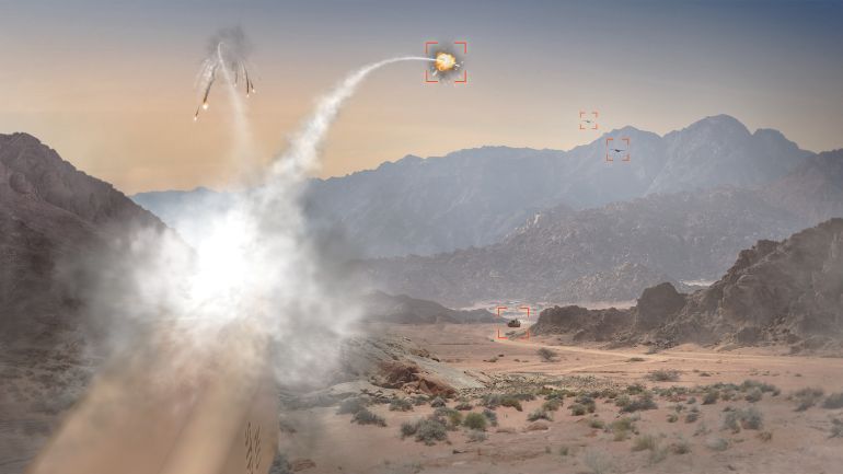 ap_69f6e2d811e2f-1777787608 70mm rockets guided by APKWS® guidance kits went 5 for 5 against agile, high-speed Class 2 drones in testing. (Source: BAE Systems)
