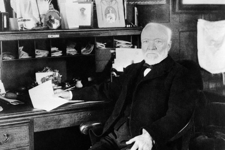 ap_69fc3a0f1da63-1778137615-e1778137758460 Andrew Carnegie, founder of the Carnegie Steel Company, in his study in New York. (AP Photo)
