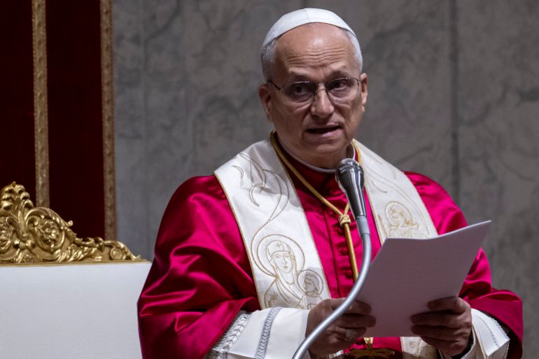 VATICAN CITY, VATICAN - APRIL 11: Pope Leo XIV presides over the Prayer Vigil for Peace at St Peter's Basilica on April 11, 2026 in Vatican City, Vatican. Pope Leo XIV has invited the faithful and all "men and women of goodwill" to attend the Prayer Vigil for Peace following the announcement of the two-week ceasefire agreement between the United States and Iran. Pope Leo, who was critical of U.S. President Donald Trump's threat to "wipe out" the Iranian civilization earlier this week, has welcomed the news of the ceasefire and urged dialogue to bring an end to the conflict. (Photo by Antonio Masiello/Getty Images)